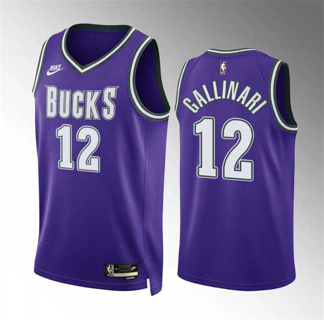 Men%27s Milwaukee Bucks #12 Danilo Gallinari Purple Classic Edition Stitched Basketball Jersey Dzhi->milwaukee bucks->NBA Jersey